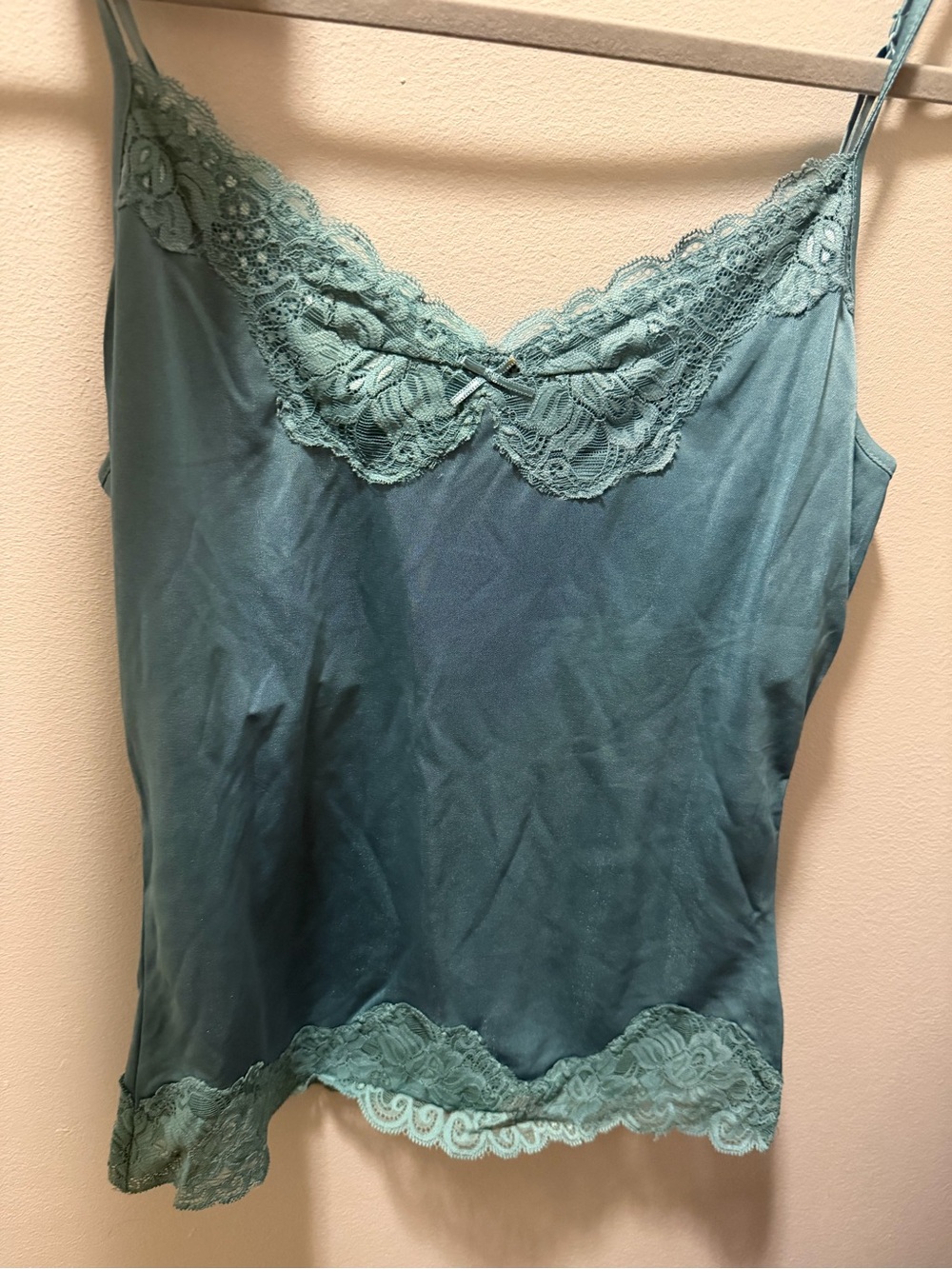 The Limited Teal Lace Trim Camisole